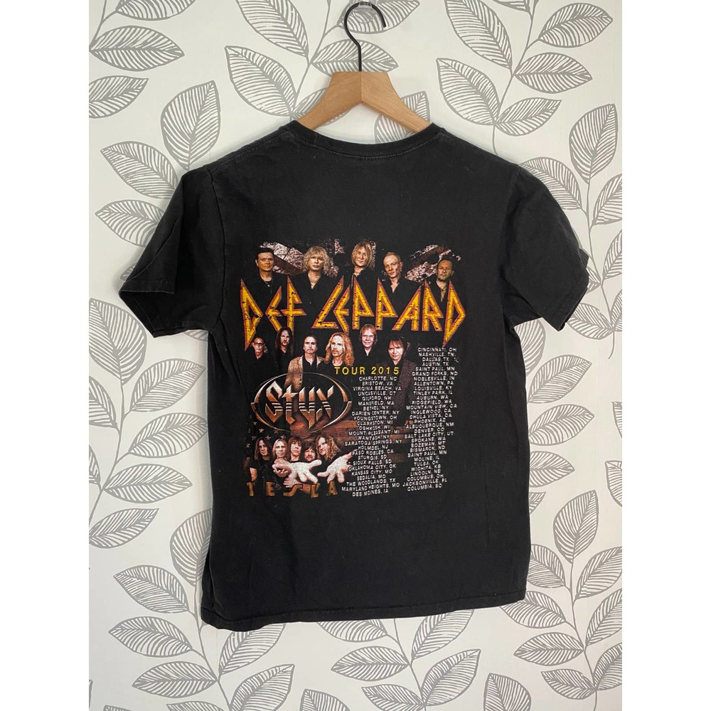 Def Leppard, Styx, Tesla Black 2015 Tour T-shirt, Size S